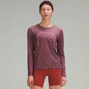 Lululemon NWT Swiftly Relaxed Long-Sleeve sz 6 Contour Form Dramatic Magenta